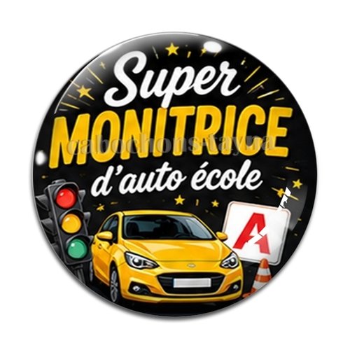 Cabochon monitrice d'auto école formidable, en résine ou en verre différente taille