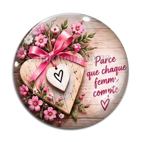 Cabochon octobre rose, cabochon résine ou verre rond différente taille
