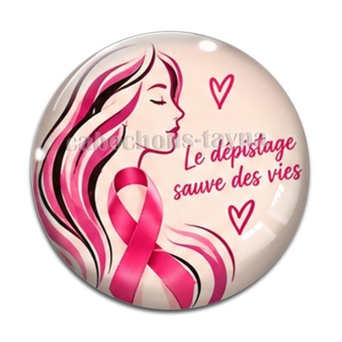 Cabochon octobre rose, cabochon résine ou verre rond différente taille