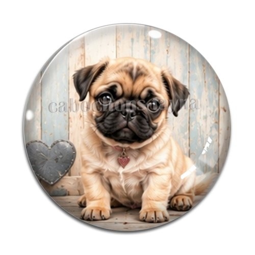 Cabochon chien, résine ou verre rond différente taille