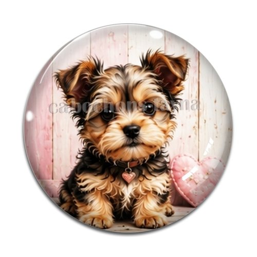 Cabochon chien, résine ou verre rond différente taille