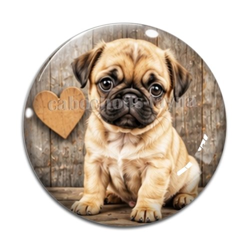 Cabochon chien, résine ou verre rond différente taille