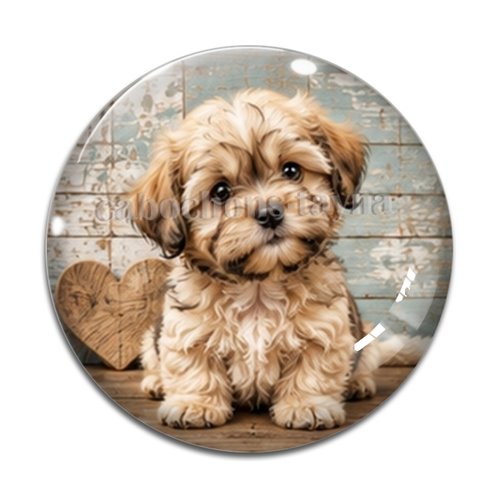 Cabochon chien, résine ou verre rond différente taille