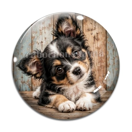Cabochon chien, résine ou verre rond différente taille