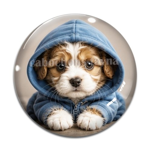 Cabochon chien, résine ou verre rond différente taille