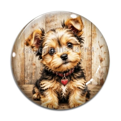 Cabochon chien, résine ou verre rond différente taille