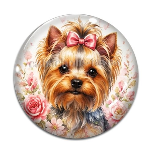 Cabochon chien, résine ou verre rond différente taille