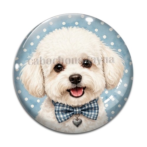 Cabochon chien, résine ou verre rond différente taille