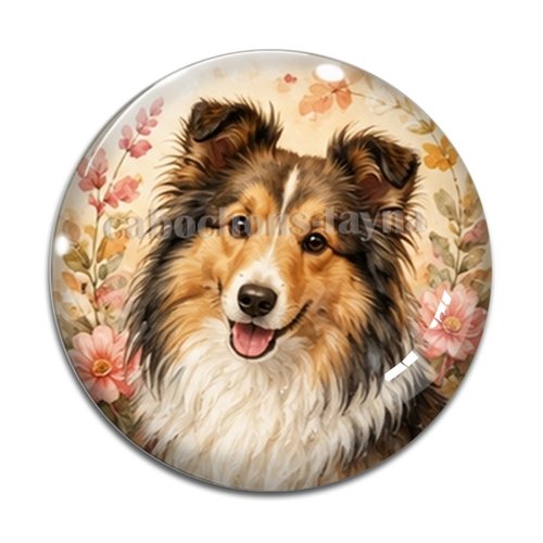 Cabochon chien, résine ou verre rond différente taille