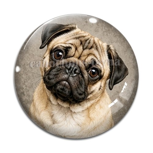 Cabochon chien, résine ou verre rond différente taille