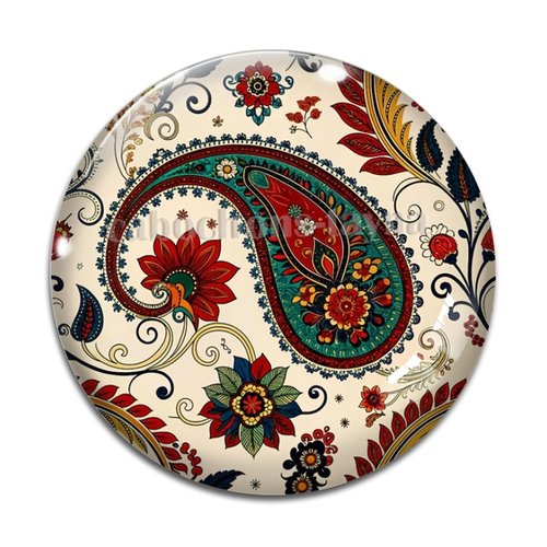 Cabochon fond paisley– résine ou verre – différentes tailles disponibles