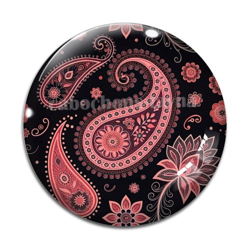 Cabochon fond paisley– résine ou verre – différentes tailles disponibles