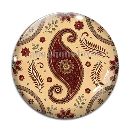 Cabochon fond paisley– résine ou verre – différentes tailles disponibles