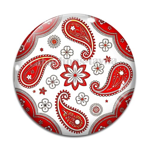 Cabochon fond paisley– résine ou verre – différentes tailles disponibles