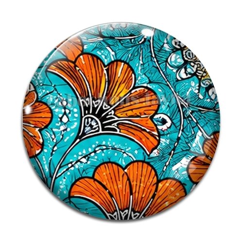 Cabochon fond fleur paisley– résine ou verre – différentes tailles disponibles