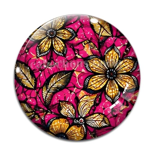 Cabochon fond fleur paisley– résine ou verre – différentes tailles disponibles