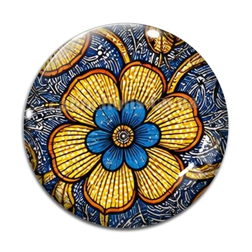 Cabochon fond fleur paisley– résine ou verre – différentes tailles disponibles