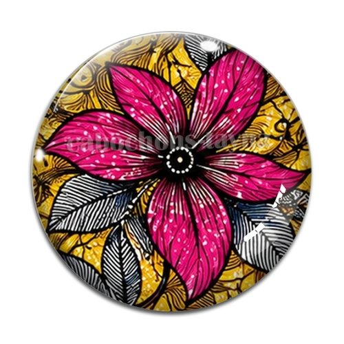 Cabochon fond fleur paisley– résine ou verre – différentes tailles disponibles
