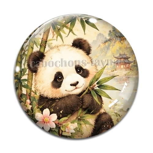 Cabochon panda, cabochon résine ou verre rond différente taille