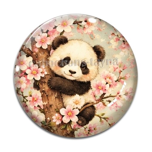 Cabochon panda, cabochon résine ou verre rond différente taille