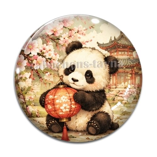 Cabochon panda, cabochon résine ou verre rond différente taille