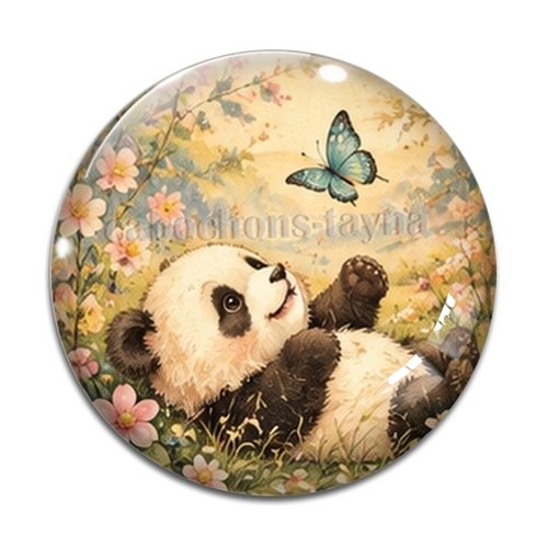 Cabochon panda, cabochon résine ou verre rond différente taille