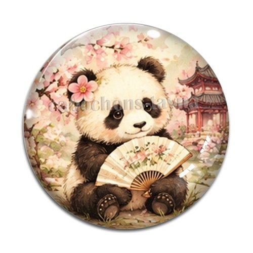 Cabochon panda, cabochon résine ou verre rond différente taille