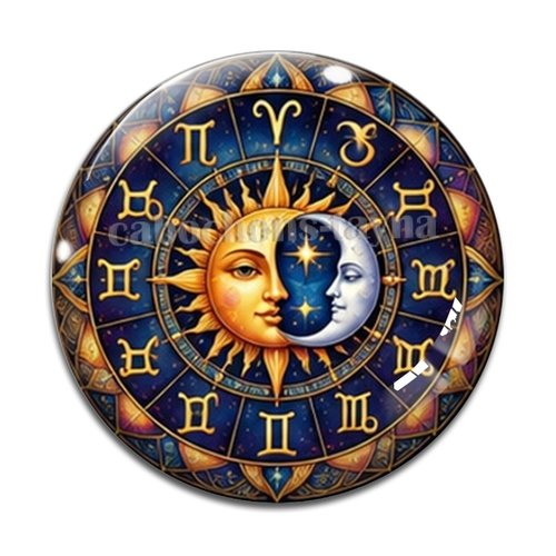 Cabochon soleil lune, cabochon résine ou verre rond différente taille
