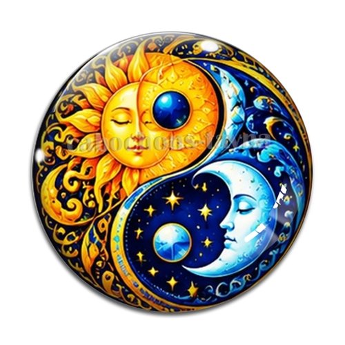 Cabochon soleil lune, cabochon résine ou verre rond différente taille