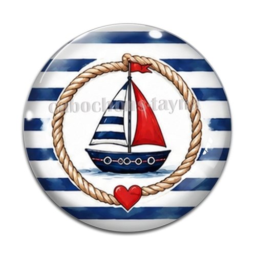 Cabochon bateau, cabochon résine, verre rond différente taille