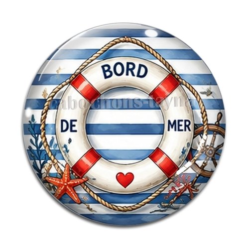Cabochon bouée de bateau, cabochon résine, verre rond différente taille