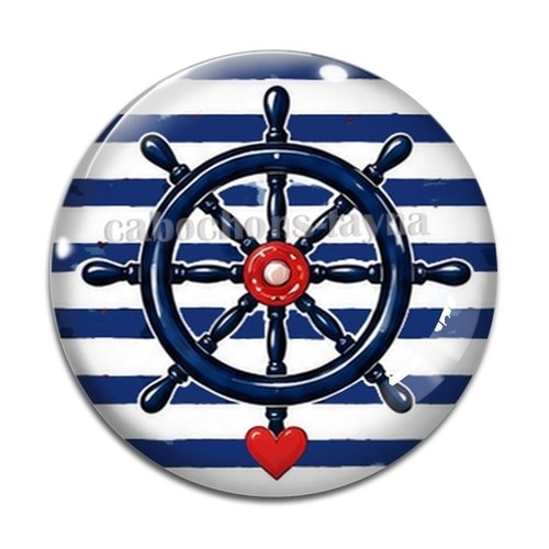 Cabochon roue de bateau, cabochon résine, verre rond différente taille