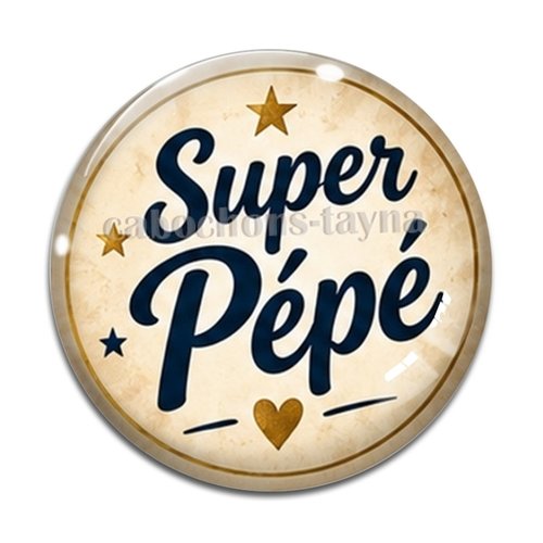 Cabochon super pépé, cabochon résine ou verre rond différente taille