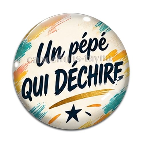 Cabochon un pépé qui déchire, cabochon résine ou verre rond différente taille