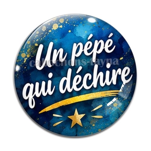 Cabochon un pépé qui déchire, cabochon résine ou verre rond différente taille