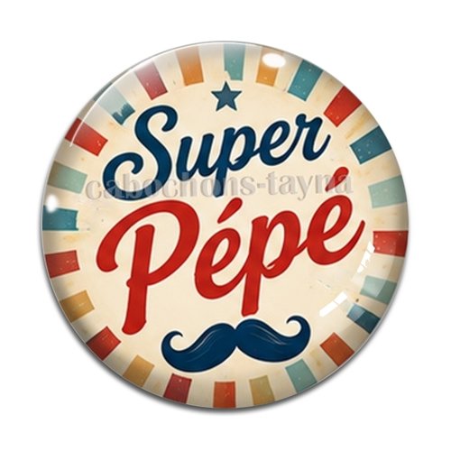 Cabochon super pépé, cabochon résine ou verre rond différente taille