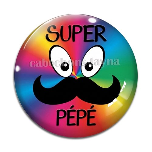 Cabochon super pépé, cabochon résine ou verre rond différente taille
