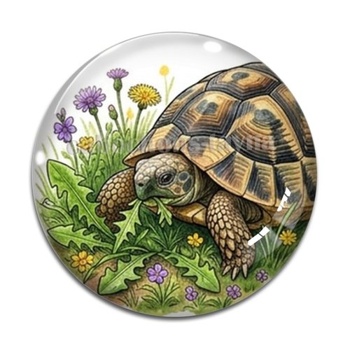 Cabochon tortue de terre, cabochon résine ou verre rond différente taille