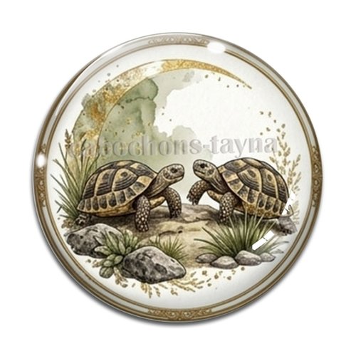Cabochon tortue de terre, cabochon résine ou verre rond différente taille