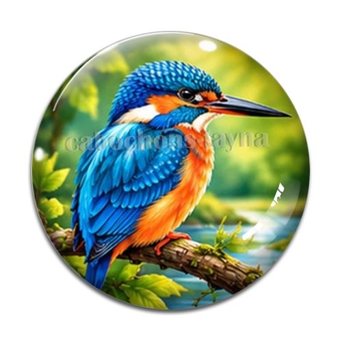Cabochon oiseau, cabochon résine ou verre rond différente taille