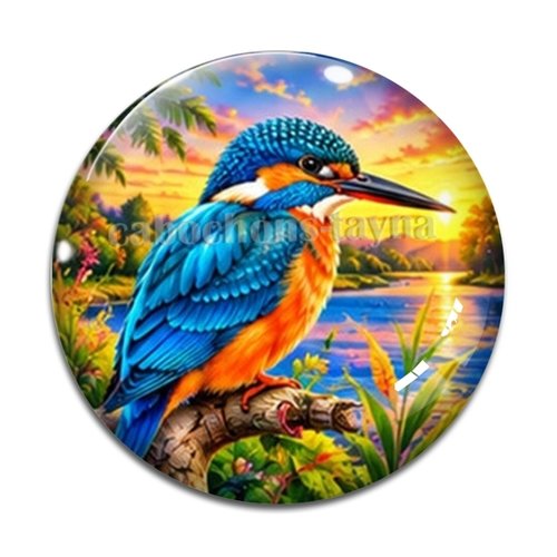 Cabochon oiseau, cabochon résine ou verre rond différente taille