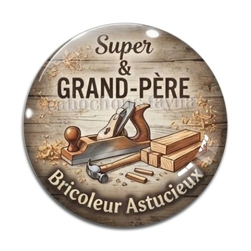 Cabochon super grand père, cabochon résine ou verre rond différente taille