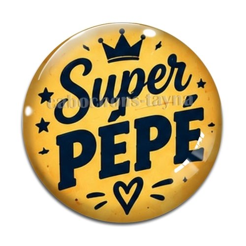 Cabochon super pépé, cabochon résine ou verre rond différente taille