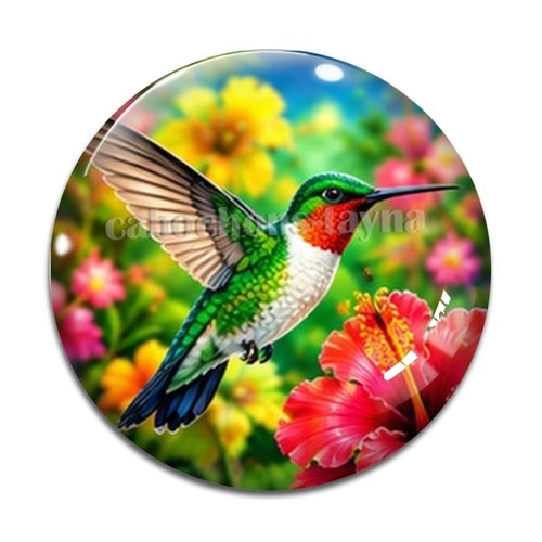 Cabochon oiseau, cabochon résine ou verre rond différente taille
