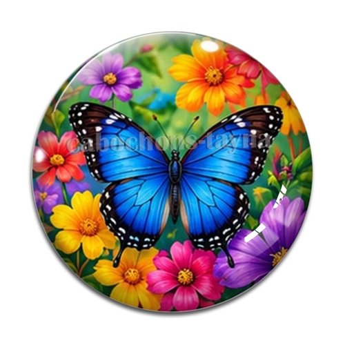 Cabochon papillon, cabochon résine ou verre rond différente taille