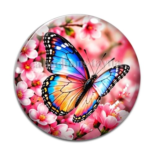 Cabochon papillon, cabochon résine ou verre rond différente taille