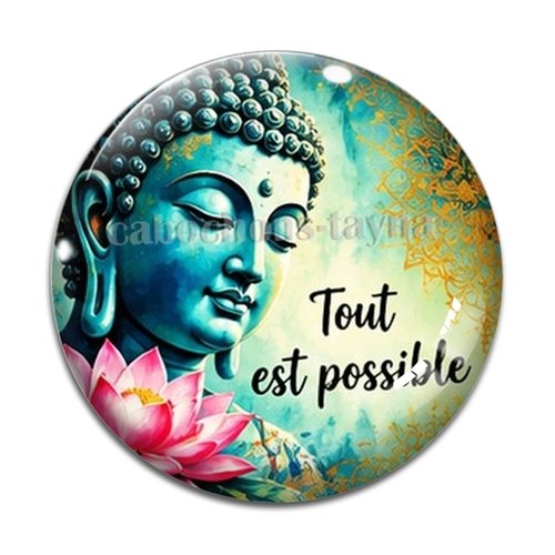 Cabochon méditation– résine ou verre – différentes tailles disponibles