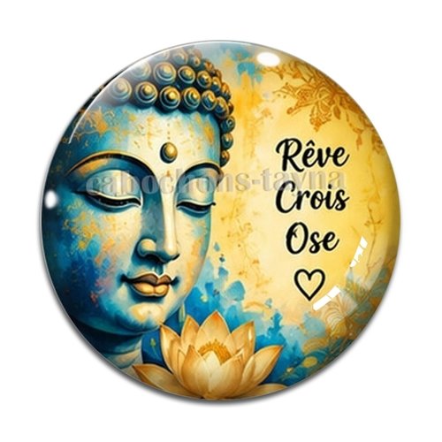 Cabochon méditation– résine ou verre – différentes tailles disponibles