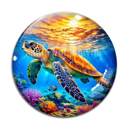 Cabochon tortue de mer, cabochon résine ou verre rond différente taille