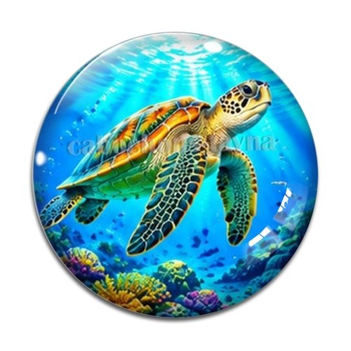 Cabochon tortue de mer, cabochon résine ou verre rond différente taille